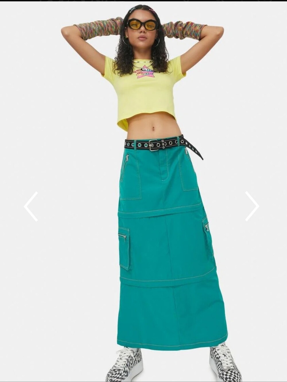 NWT Dolls Kill Delia's Zip Off Utility Cargo Maxi Skirt